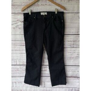 The GREAT The NERD Womens 29 BLACK Denim Cropped Made In USA Cigarette Pants